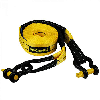 Трос буксировочный с петлями и шаклами, 60 мм, 10 т, 4 м.